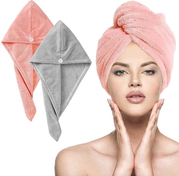 Microfiber Hair Drying Wrap Towel (Colour Assorted) - Image 2