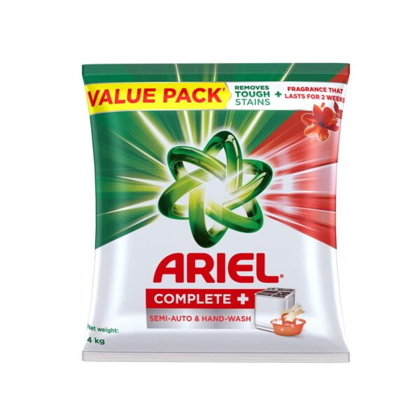 Ariel Complete+ Detergent Washing Powder- 4Kg Value Pack